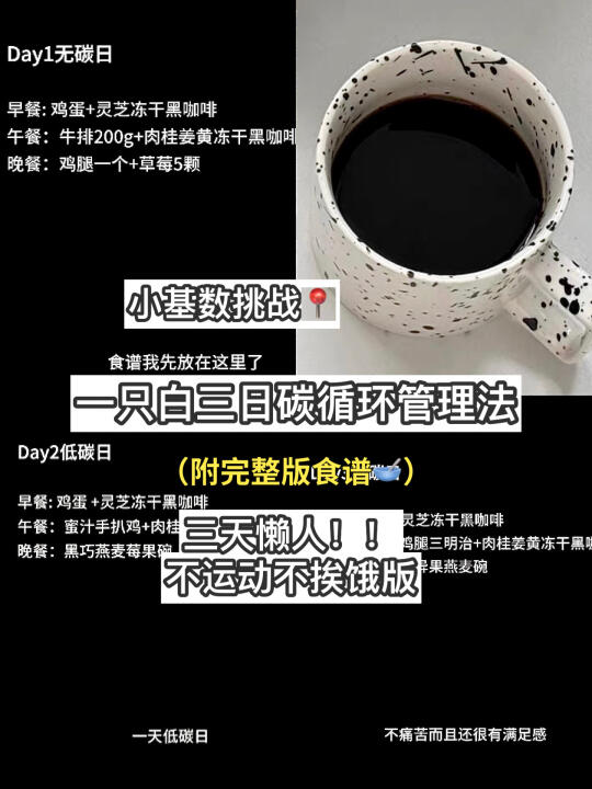 174/102 一只白3天碳循环管理法//不挨饿版