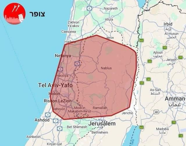 伊朗向以色列中部发射了一枚导弹。 ​​​