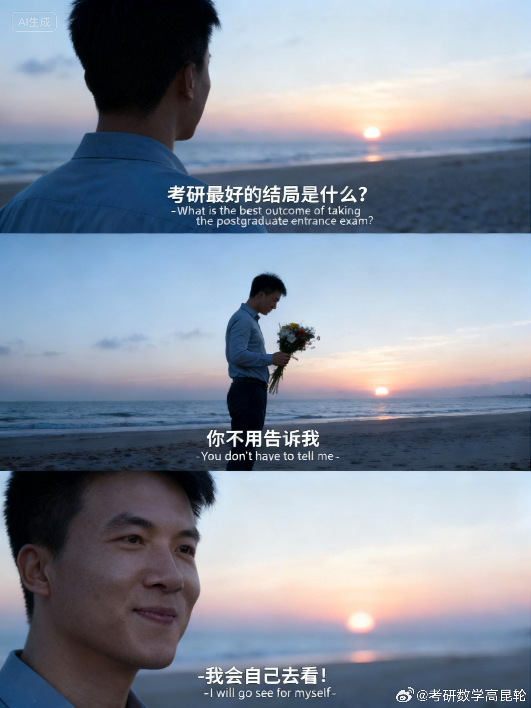 考研最好的结局是什么？坚持到底，无愧于心！[老师夸夸][点赞]属于考研人的专属三