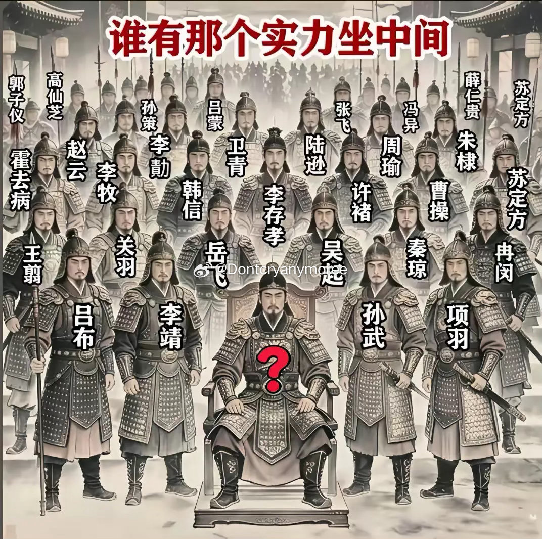 这是一道历史题 到底睚眦谁才有实力坐在c位？评论区大家说说 