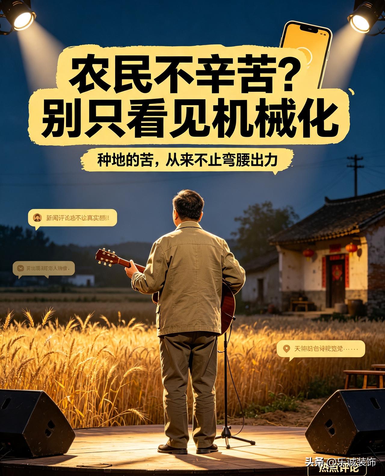 大衣哥说“现在农民种地不辛苦”。
这番话脱离现实，难以让人认同。农业机械化的确减