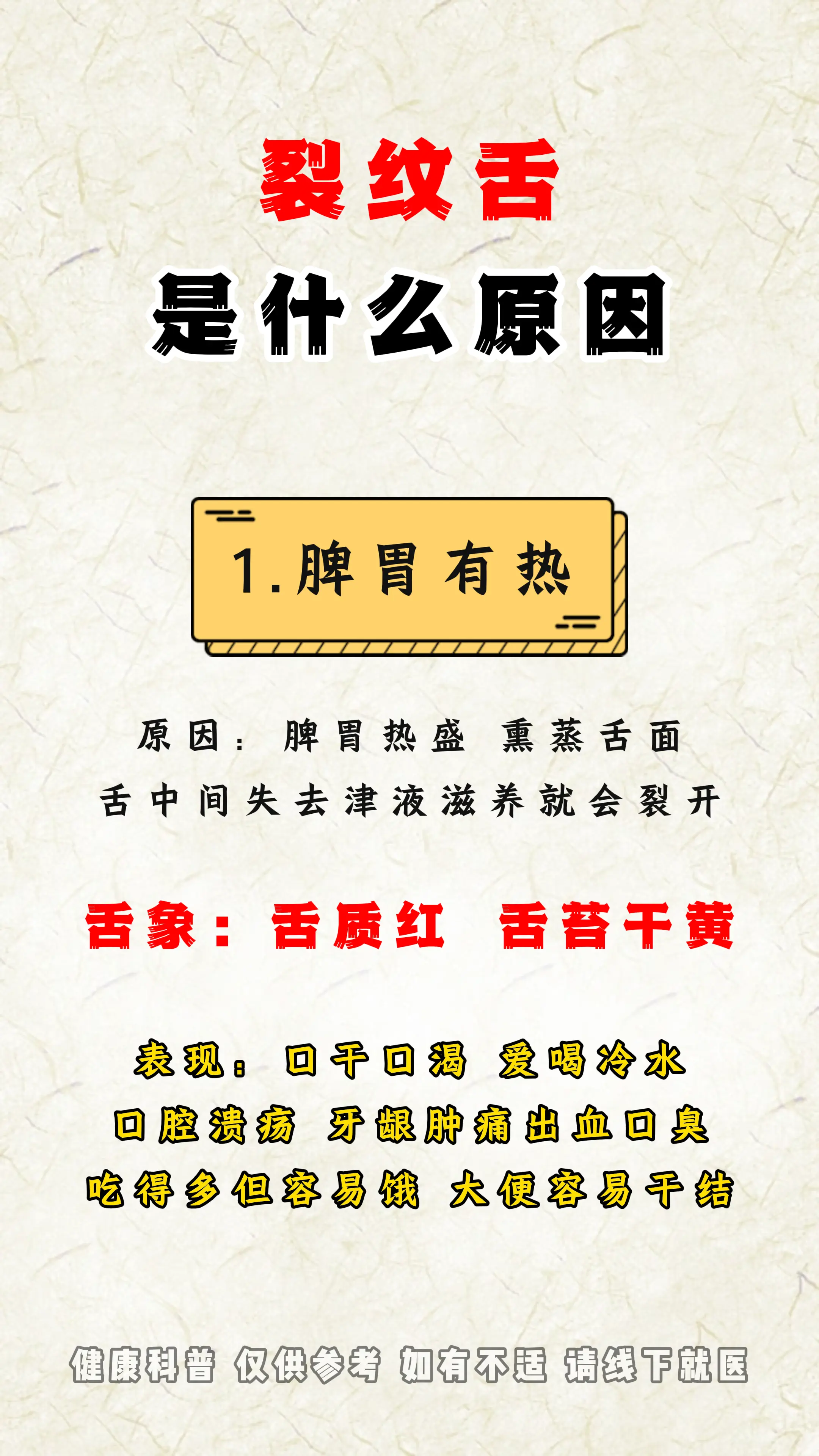为什么会出现裂纹舌？。