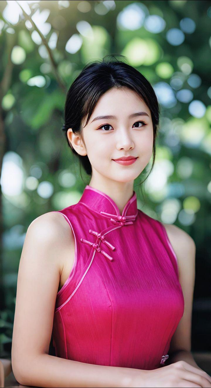 AI扩图 AI艳粉微笑