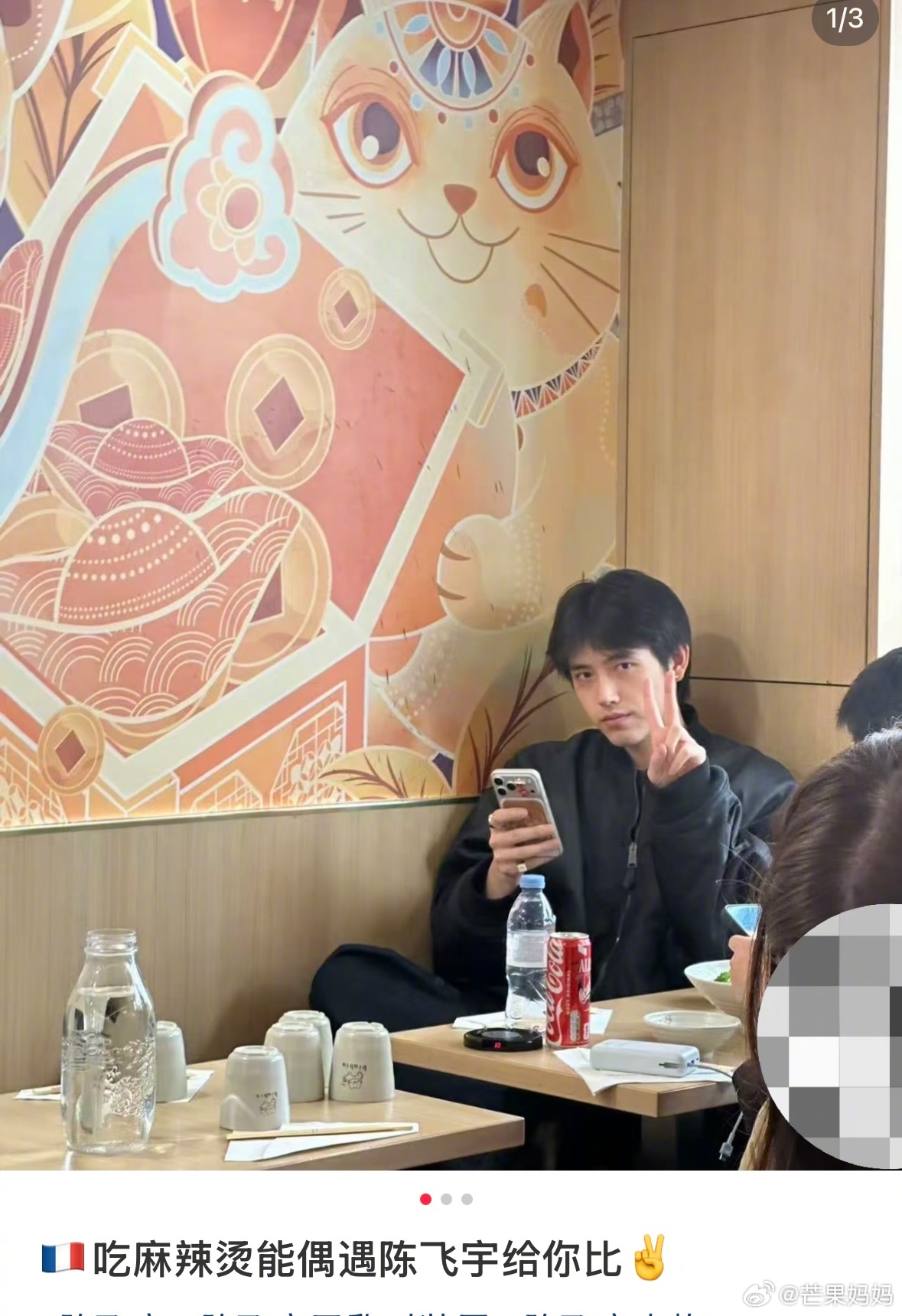 你是说在巴黎吃麻辣烫偶遇了陈飞宇，他还对着你的镜头比耶是吗，这种发发朋友圈就行了