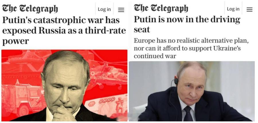 大英《每日电讯报》及其对乌克兰局势的评估。2022 年，普京的灾难性战争暴露了俄