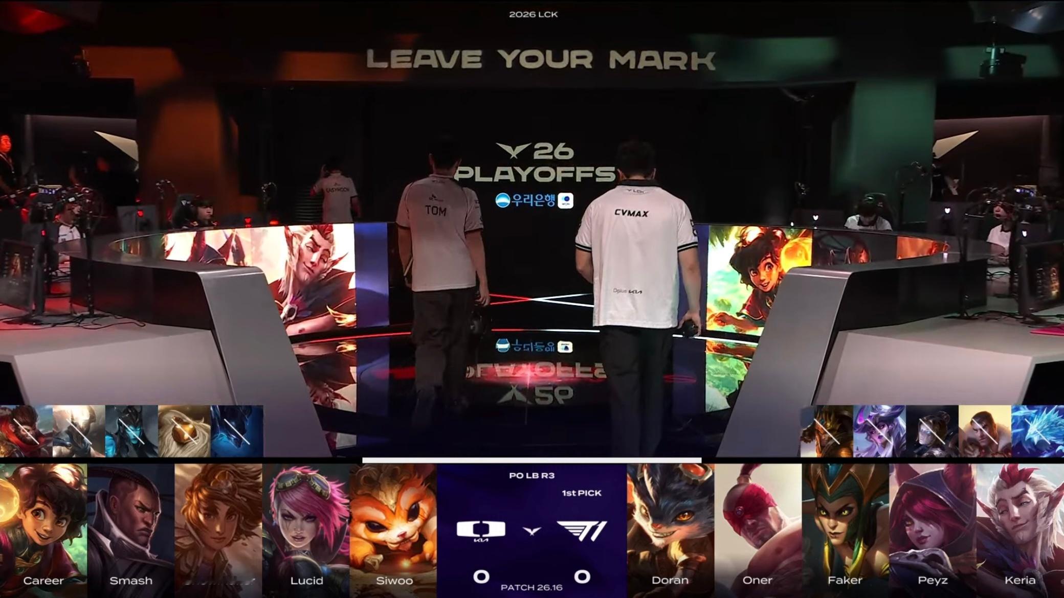 【2026LCK 季后赛】 GAME 01 vs DK第一局BP如下T1[超话]
