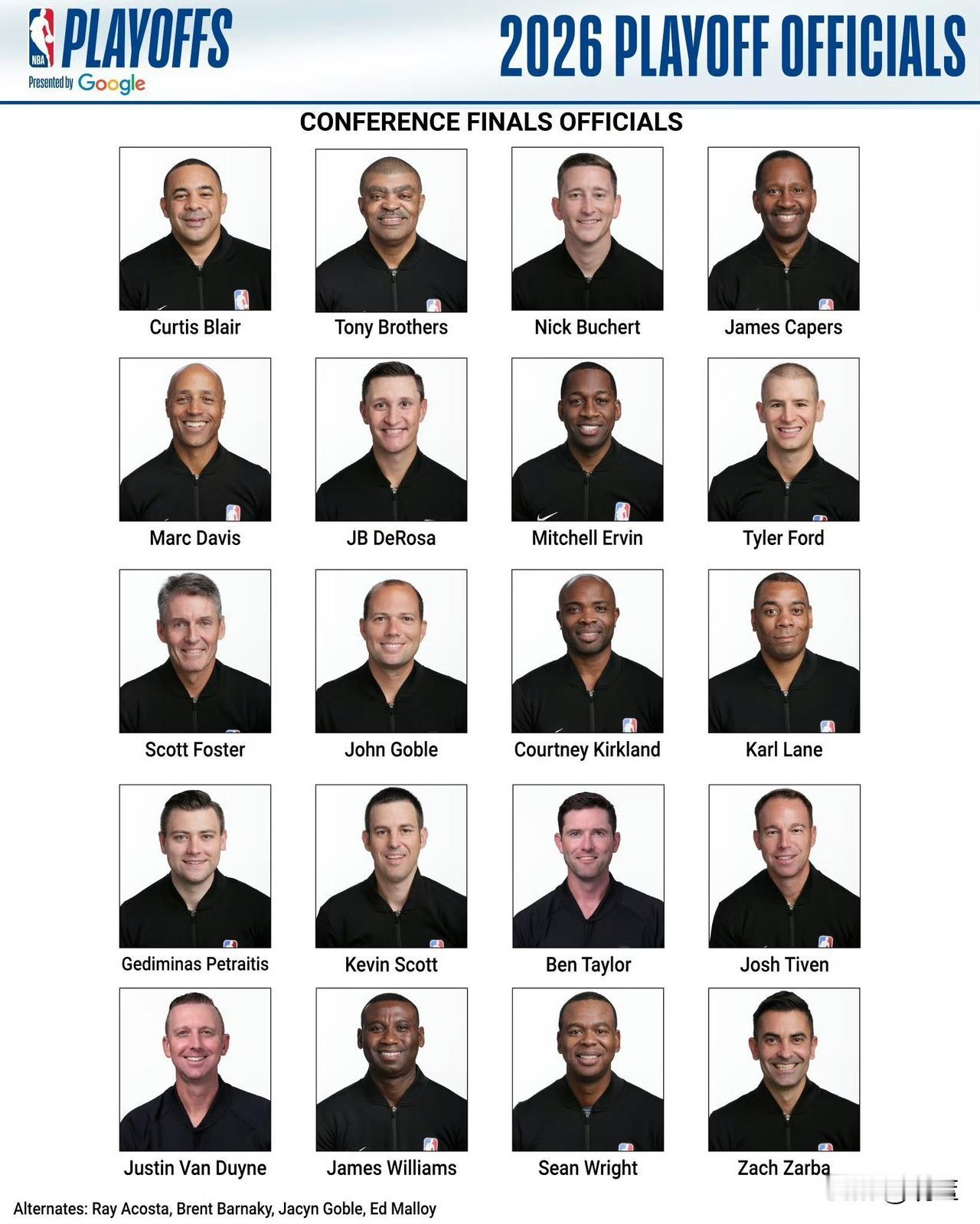 炸锅！NBA分区决赛裁判名单出炉，两大争议名哨托尼+福斯特全在列，联盟剧本感拉满