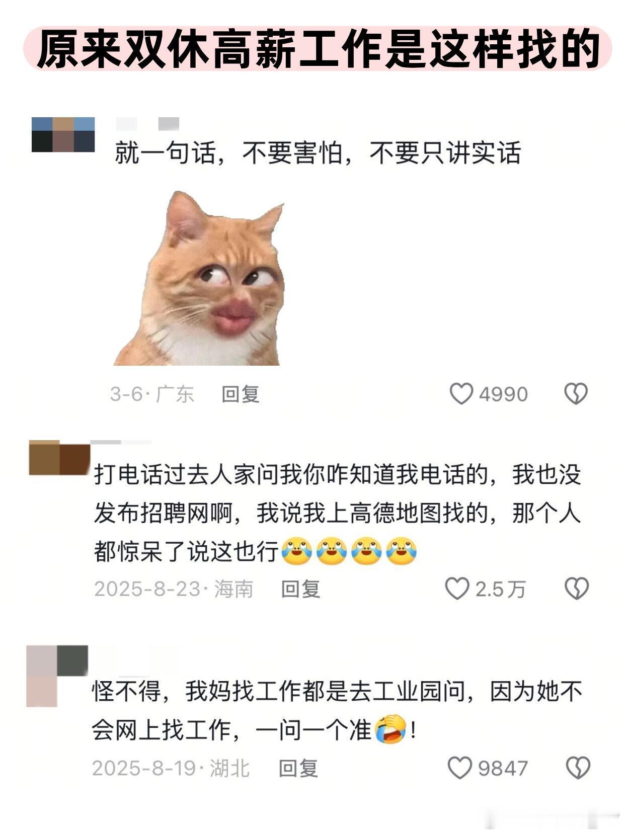 原来大家找双休多钱工作的思路好清晰原来还能这样，学到了，大家的思路都是这么的清晰
