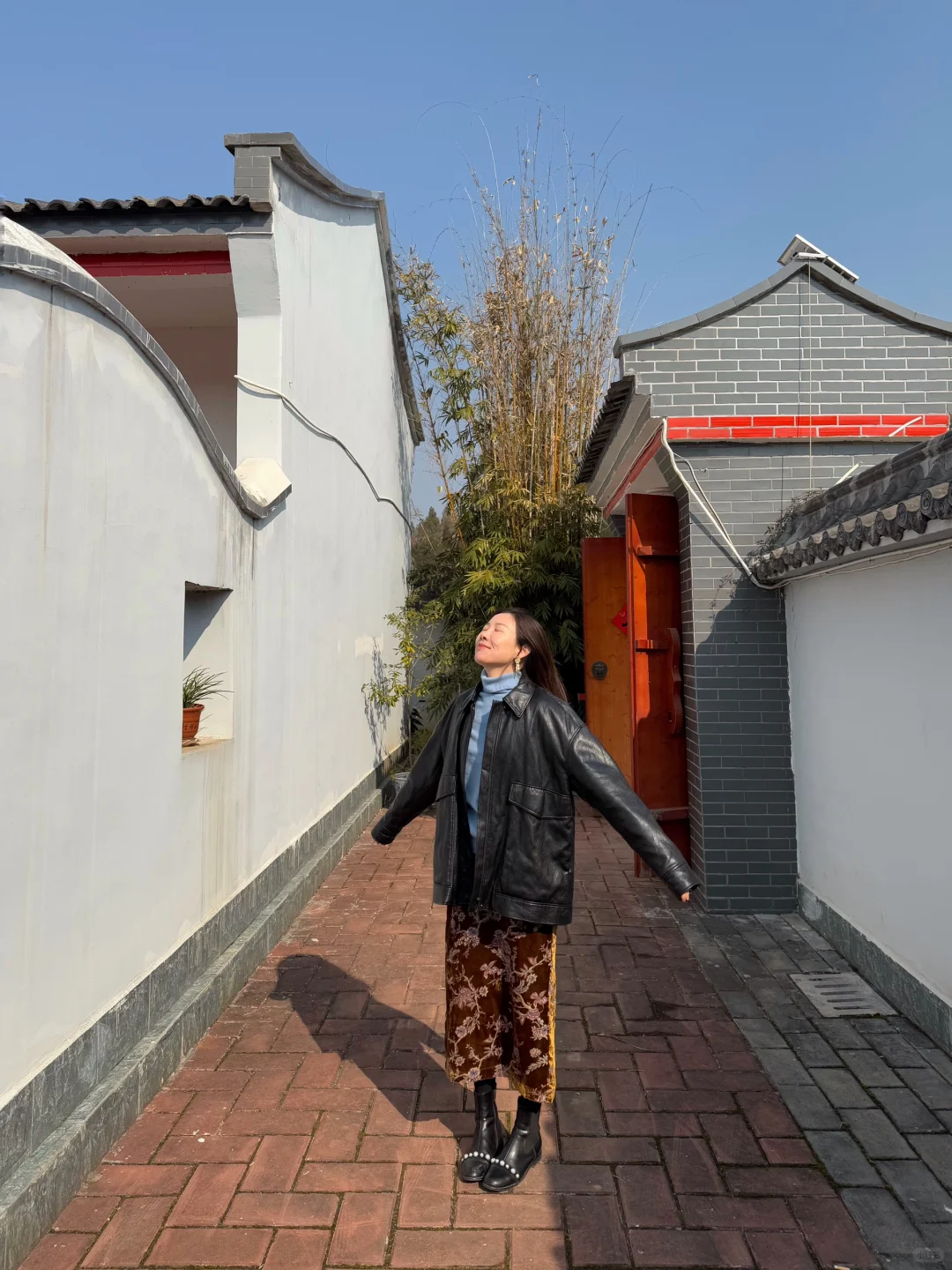 时髦小姨的回村ootd