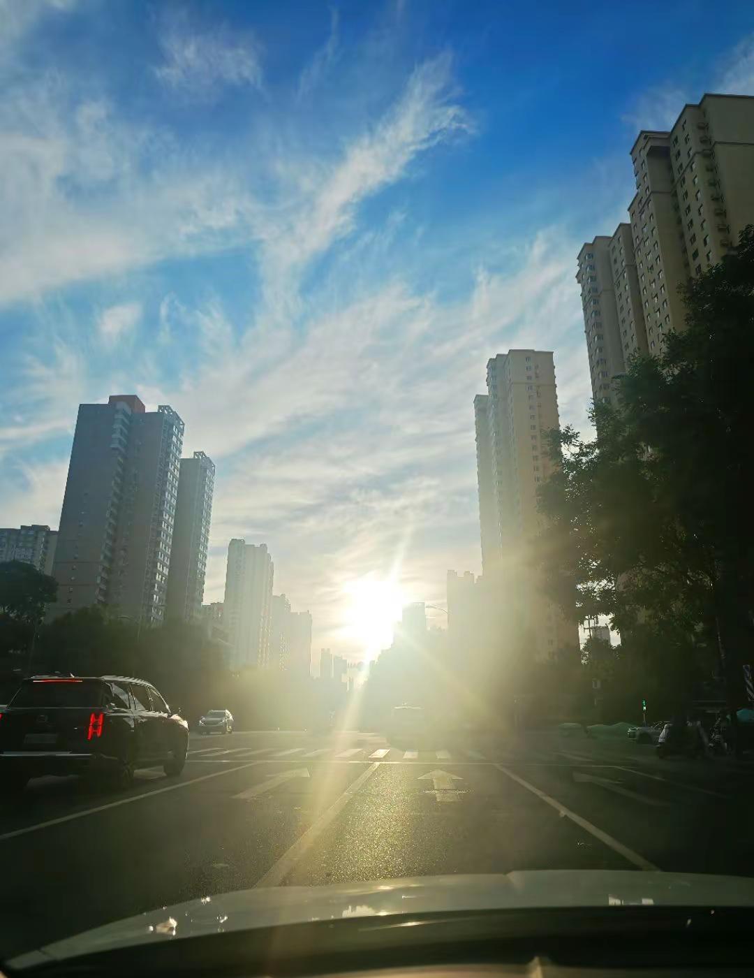 这么大的太阳，谁能看清他是红灯还是绿灯。不过去迟到了罚款，过去了有可能也要罚款。