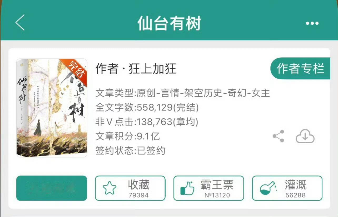 小说推荐：《仙台有树》 作者:狂上加狂简评：聪慧娇俏徒弟vs腹黑清冷师父，女主重