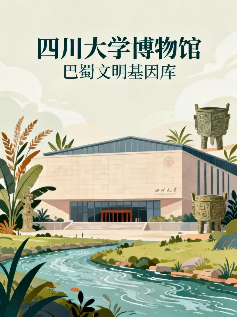 四川大学博物馆堪称“巴蜀文明基因库”，里面的宝藏可太多了。它是国家一级博物馆，馆