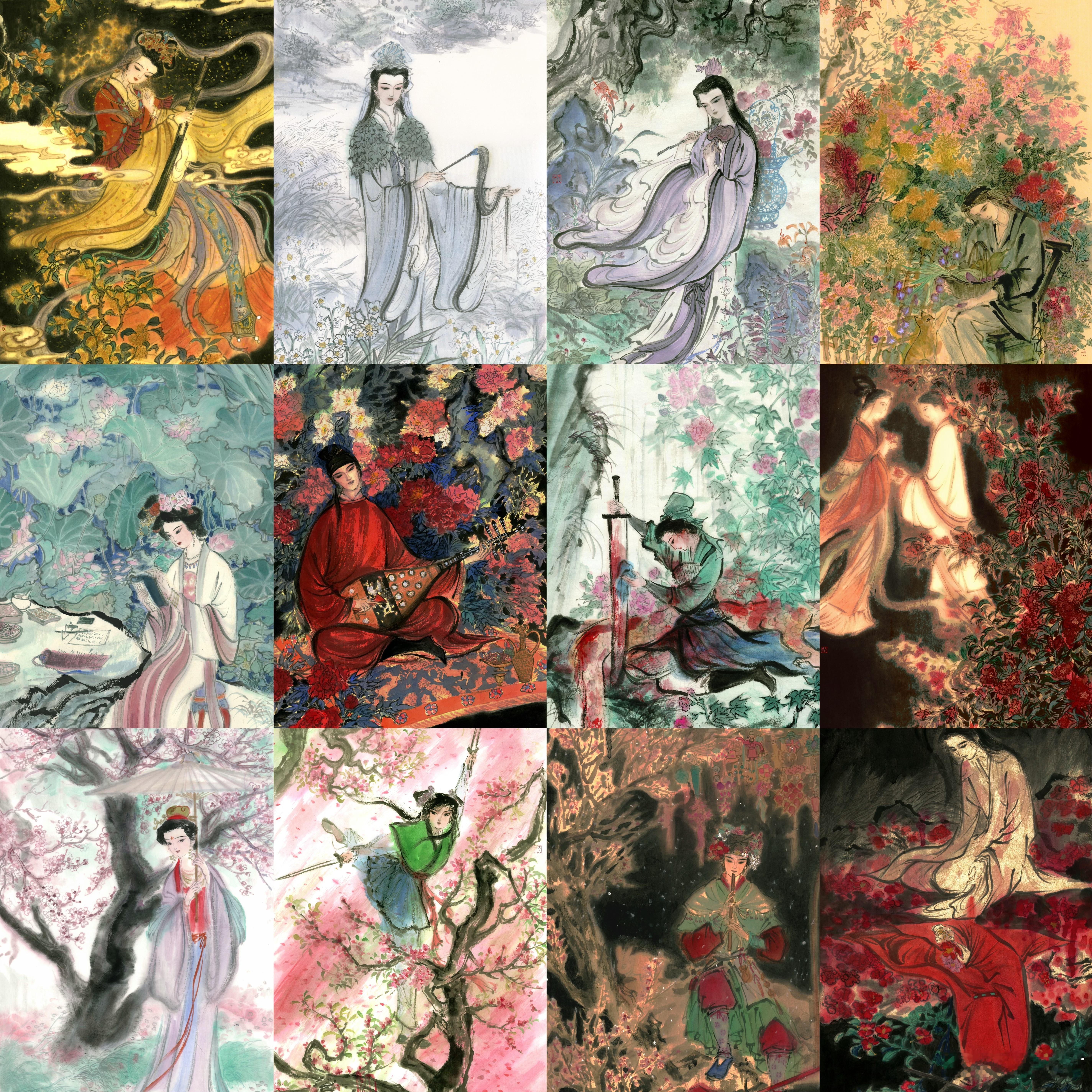 按绘画顺序拼的，最后一张太格格不入了，准备换一张[泪] ​​​
