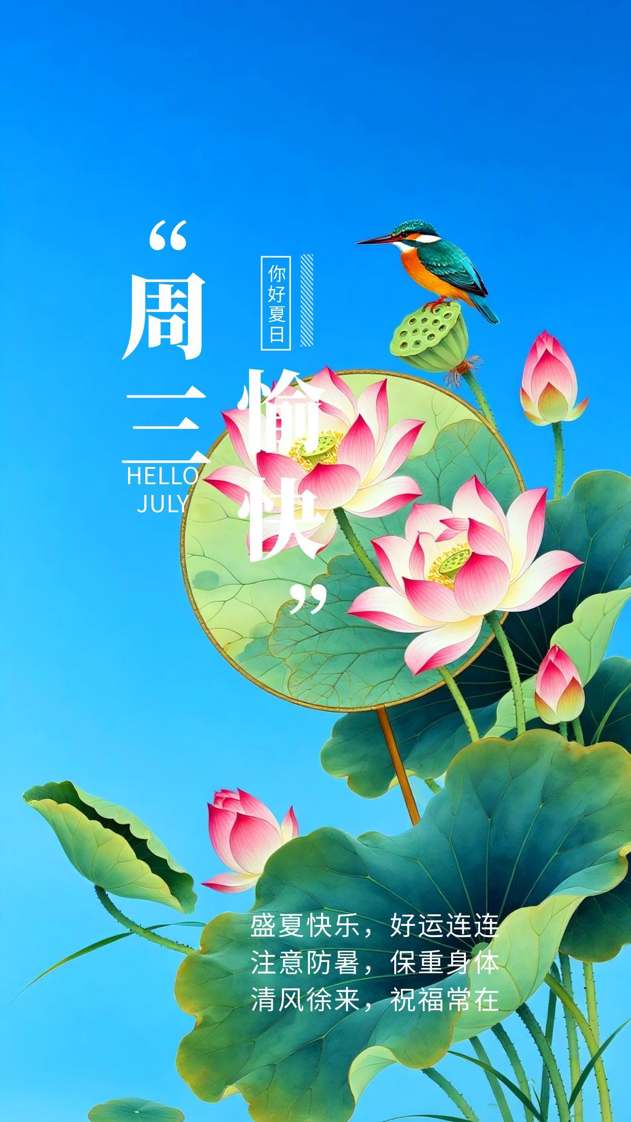 2026.7.15周三早安祝福海报壁纸拿图吱一声噢～ 