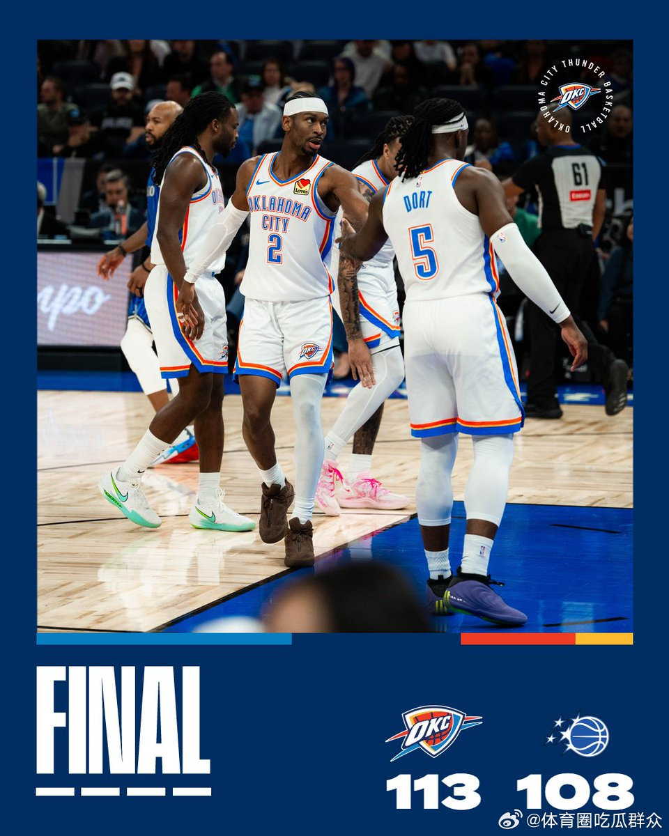 雷霆 ｜ThunderUp ｜雷霆提前13场锁定季后赛 全场比分⬇️  cr：俄