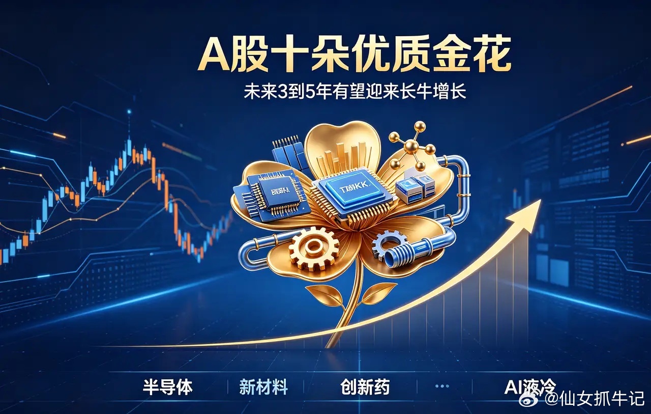 A股十朵优质金花出炉，拿住三五年，有望走出十倍长牛很多股民炒股总盯着几天的涨跌，