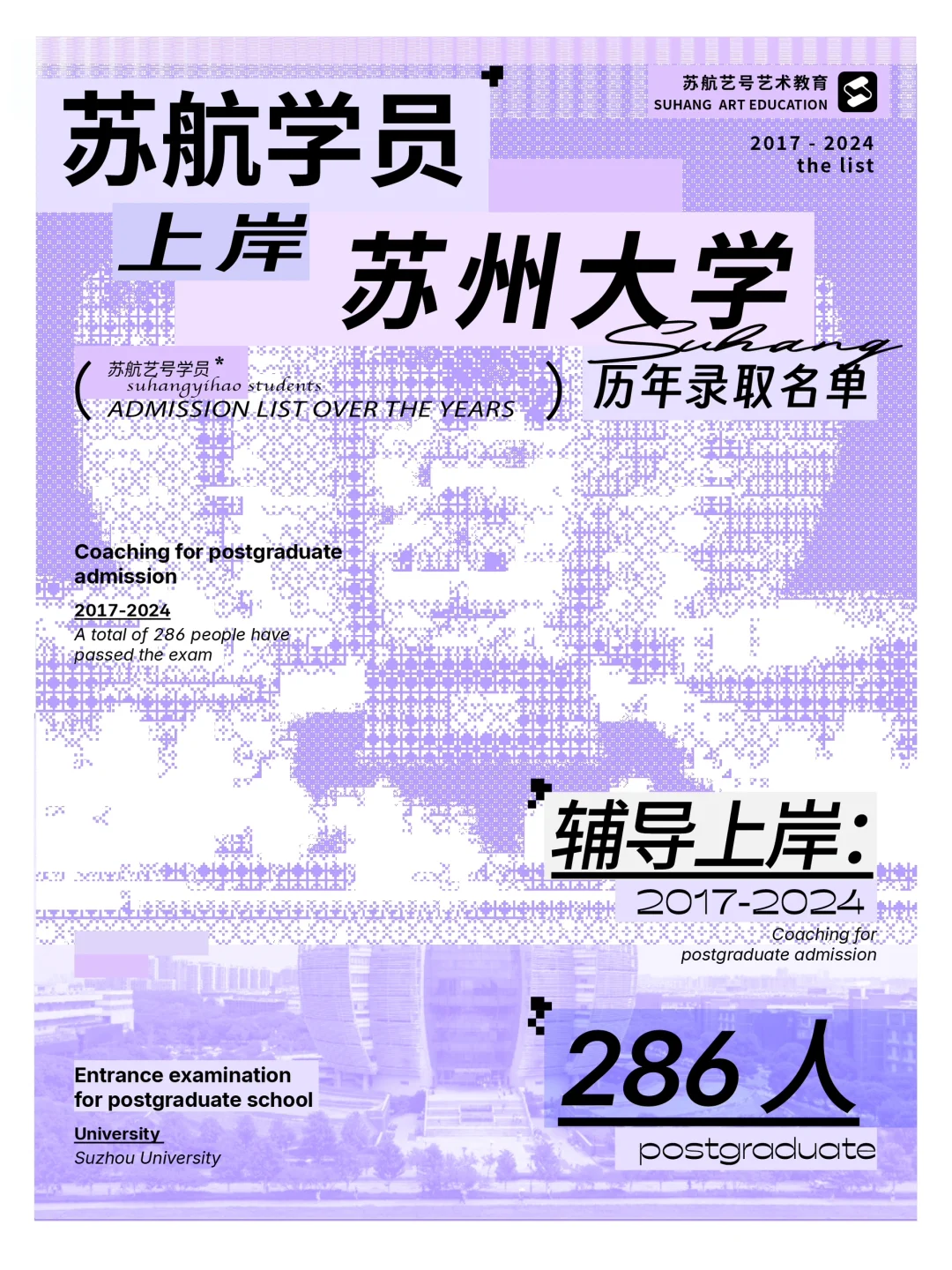 苏航学员—苏州大学艺术考研录取上岸286人❗️