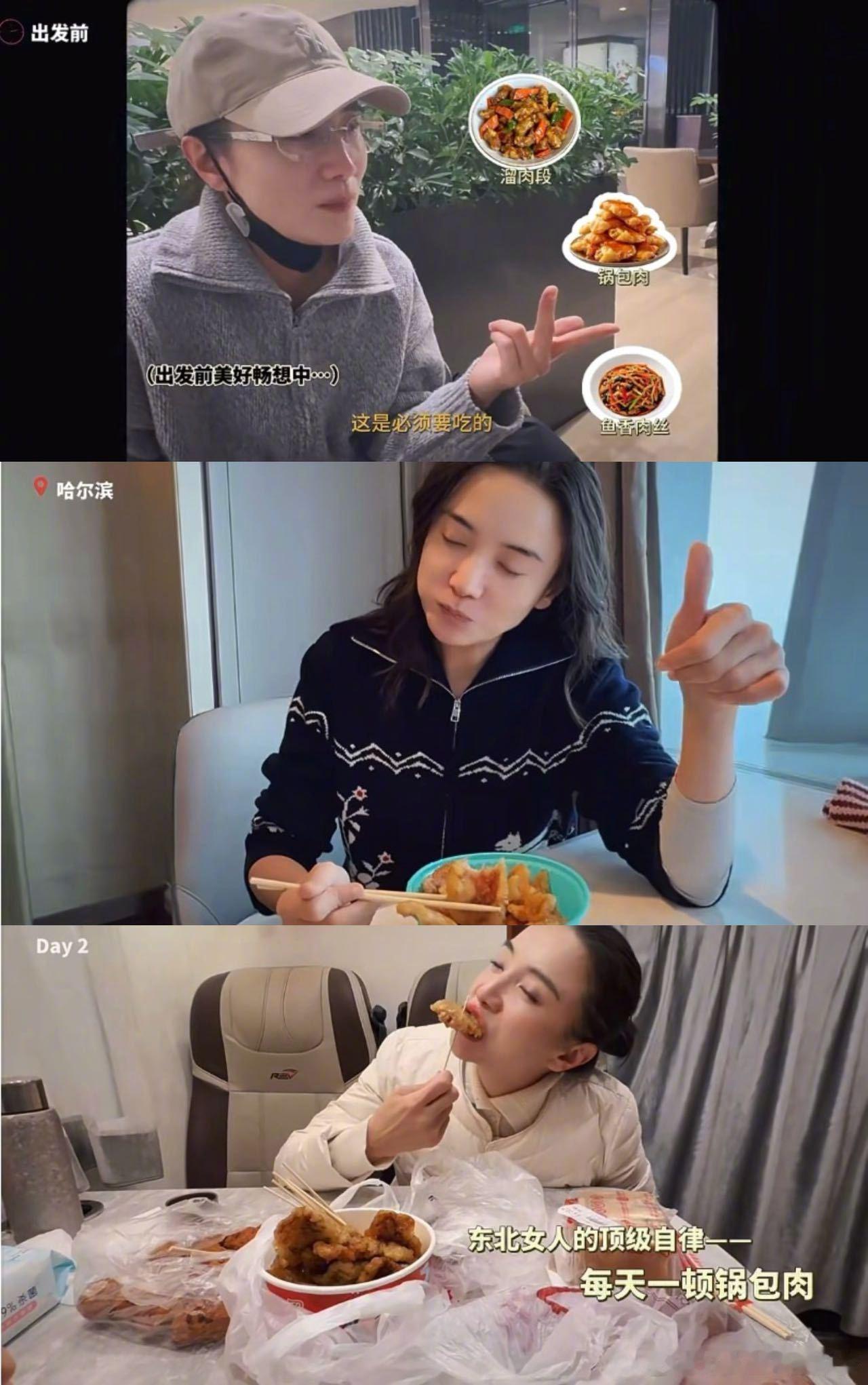 宋佳哈尔滨vlog 宋佳的vlog是哈尔滨旅游攻略吧！锅包肉、烤肠馋到流口水，景