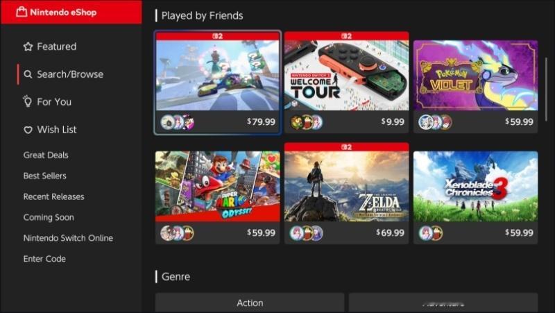 【Switch 2平台eShop加入「查看好友游玩动态」功能】任天堂在Switc
