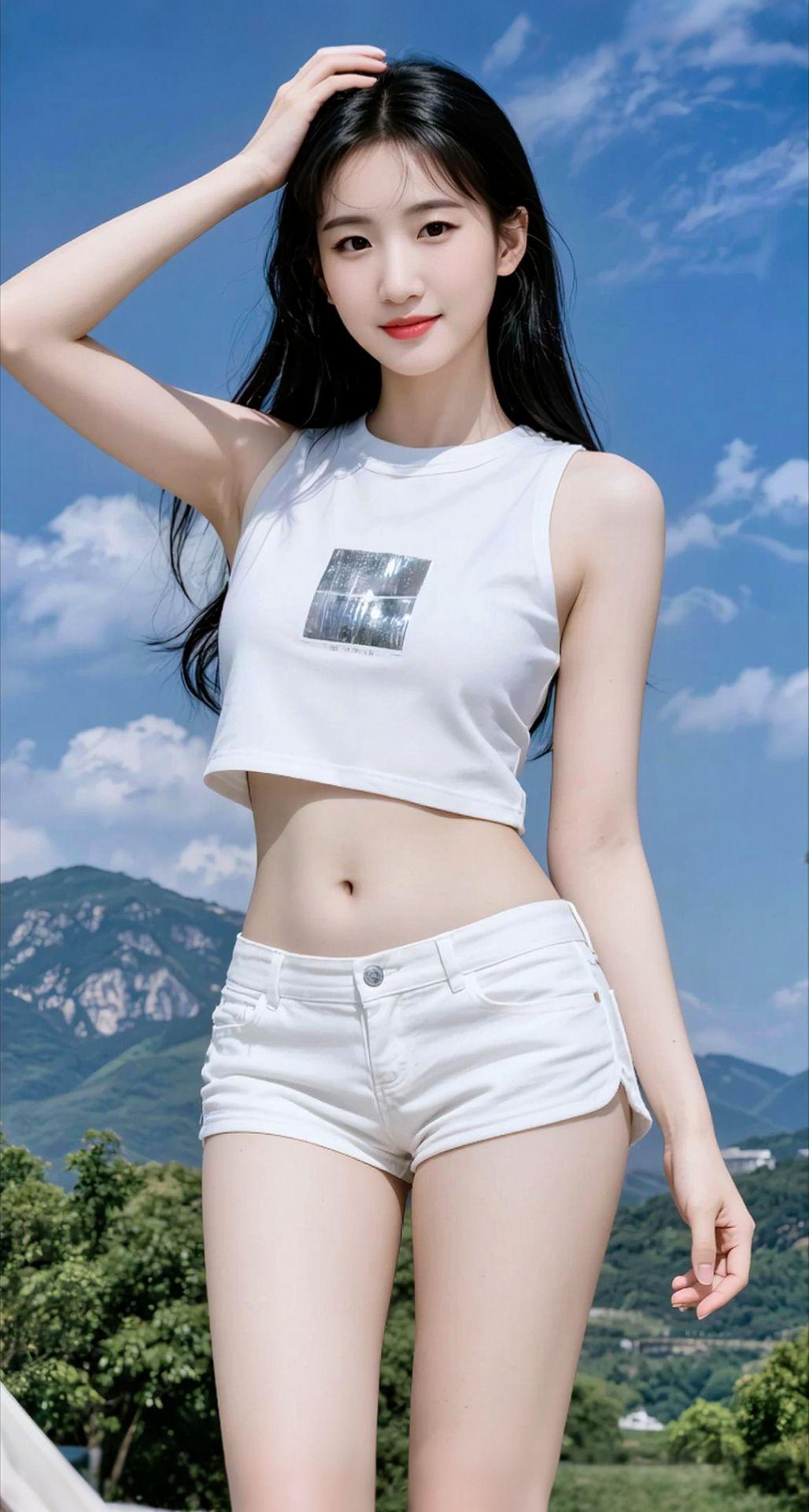 AI扩图 AI蓝天休闲照