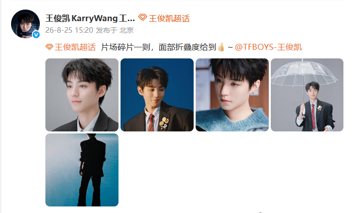 王俊凯的面部折叠度王俊凯撑伞神图王俊凯的面部折叠度《等你下课》