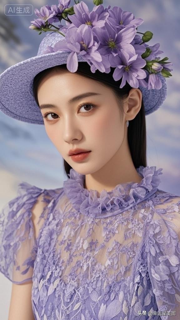 梦幻紫色花海，唯美少女风，仙气飘飘！🌸💕