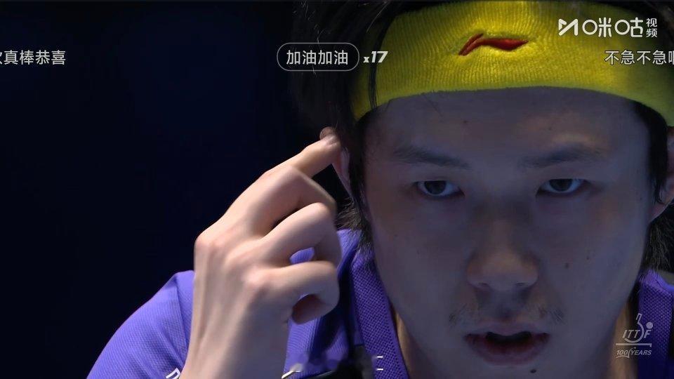 中国男团vs韩国，王楚钦vs吴晙诚，第一盘王楚钦3：2吴晙诚。为团队拿下一分。中
