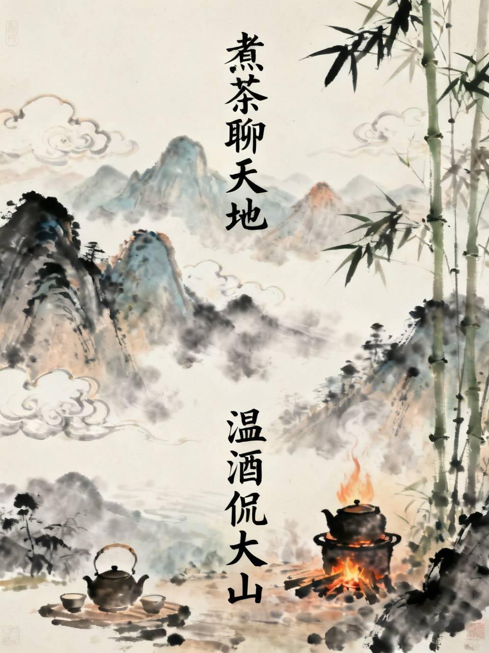 对下联原创
下联：温酒侃大山。