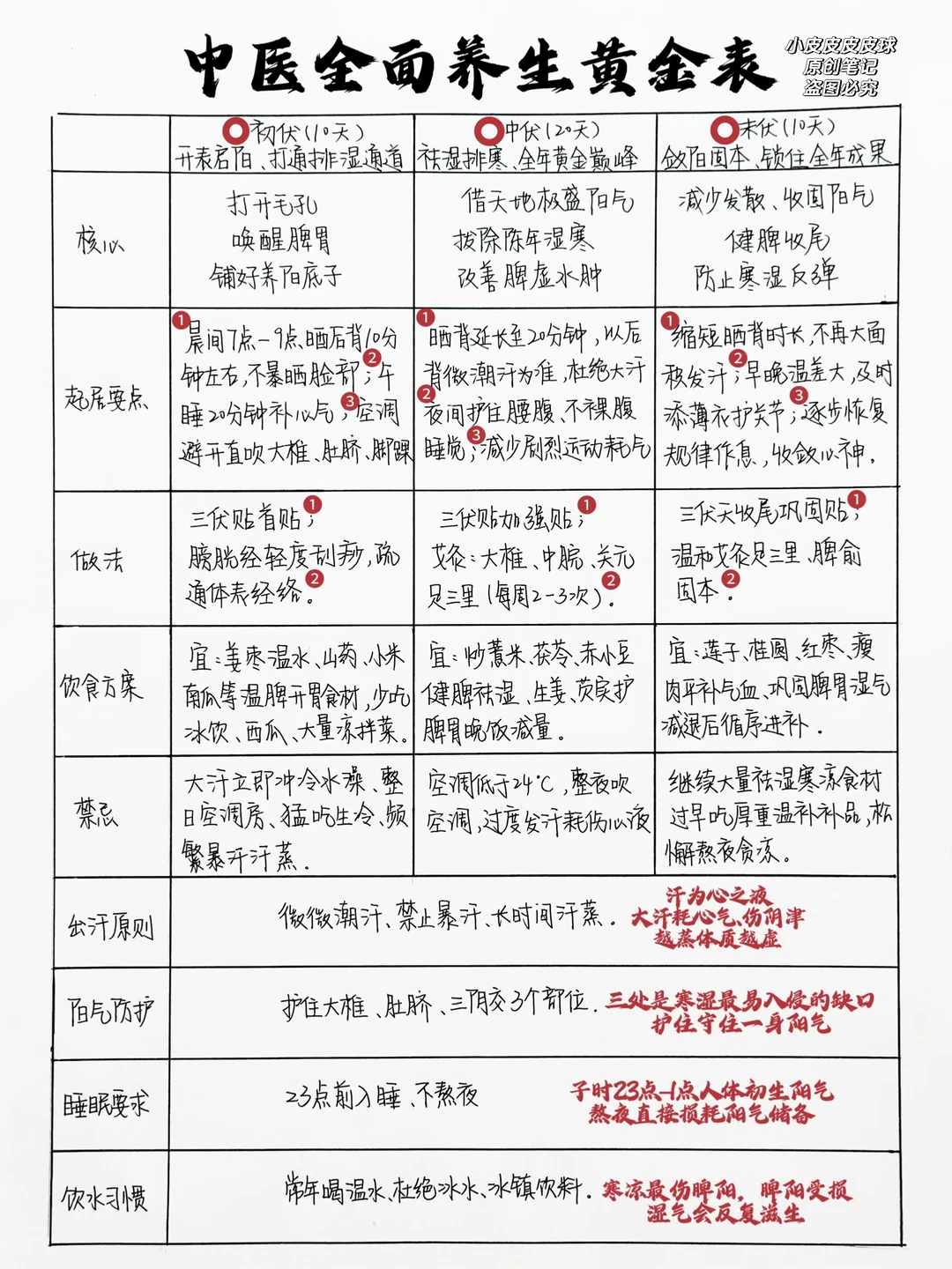 2026年40天初伏/中伏/末伏分段养生细化