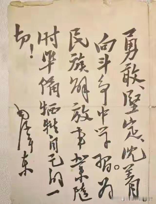 一张巴掌大的纸，泛着旧旧的黄。上面只有30个字，却像钉子一样钉进了历史里。

1