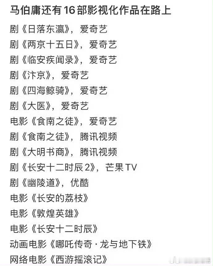 马伯庸的作品不管已播还是待播都让人提不起兴趣 ，看到这个名字就觉得无聊 ​​​