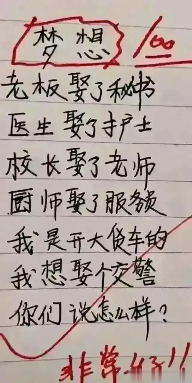 天呀，想象力丰富，这才华我必须佩服。
这梦想是非常的好，
看完直接把我逗乐了。
