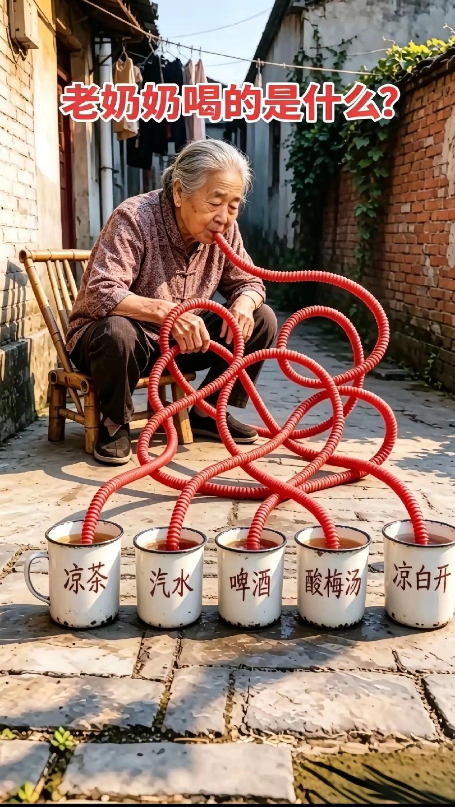 十个人看了，九个人错，你能看出老奶奶喝的是什么吗？