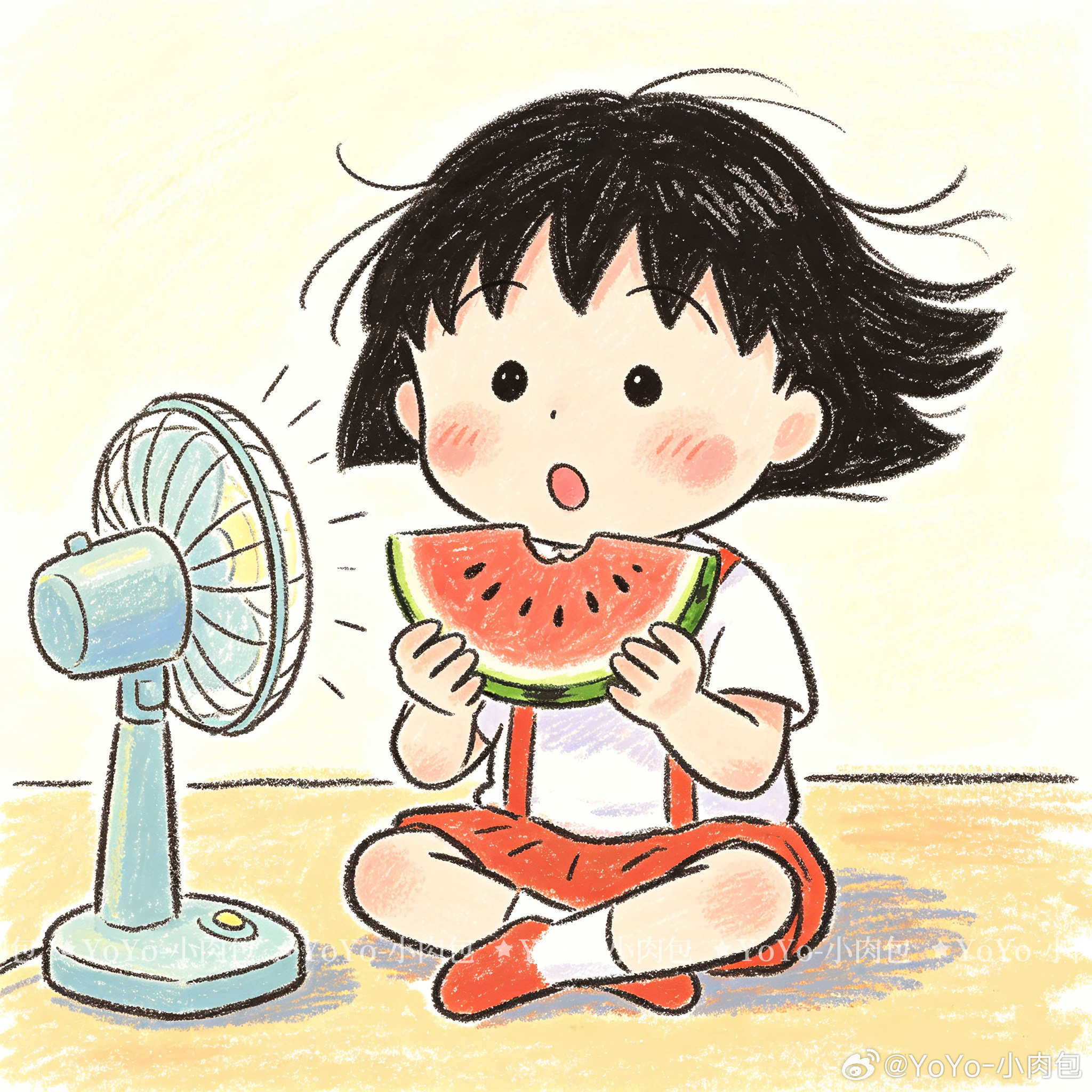 樱桃小丸子蜡笔风头像樱桃小丸子樱桃小丸子头像动漫女生头像