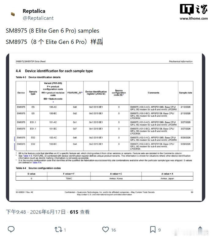 【安卓最强2nm芯片：高通测试 6 款骁龙 8 Elite Gen 6 Pro 