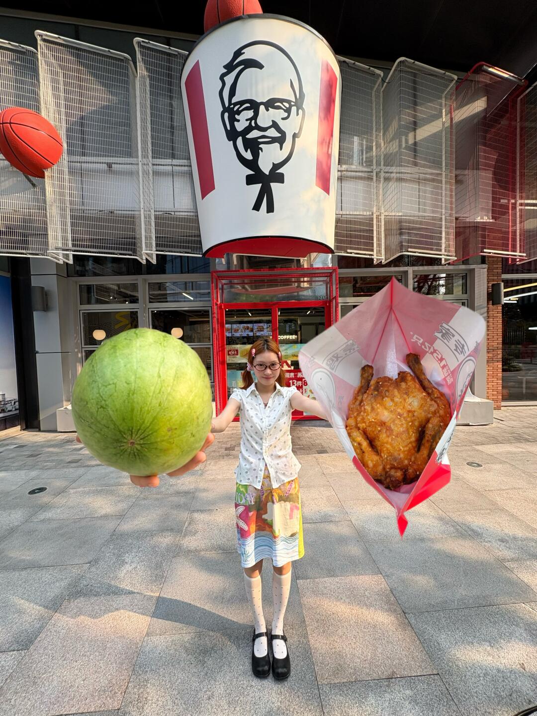 omg!肯德基居然送西瓜🍉
