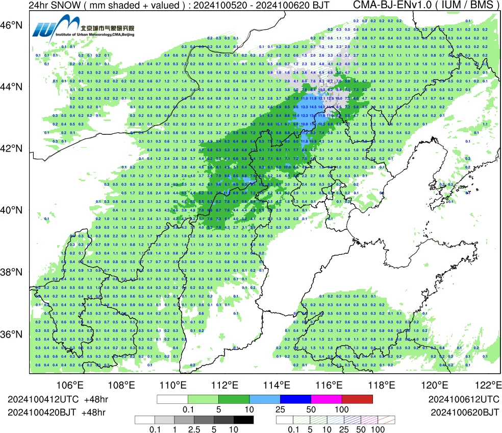 6日降水略有调整「10.5」