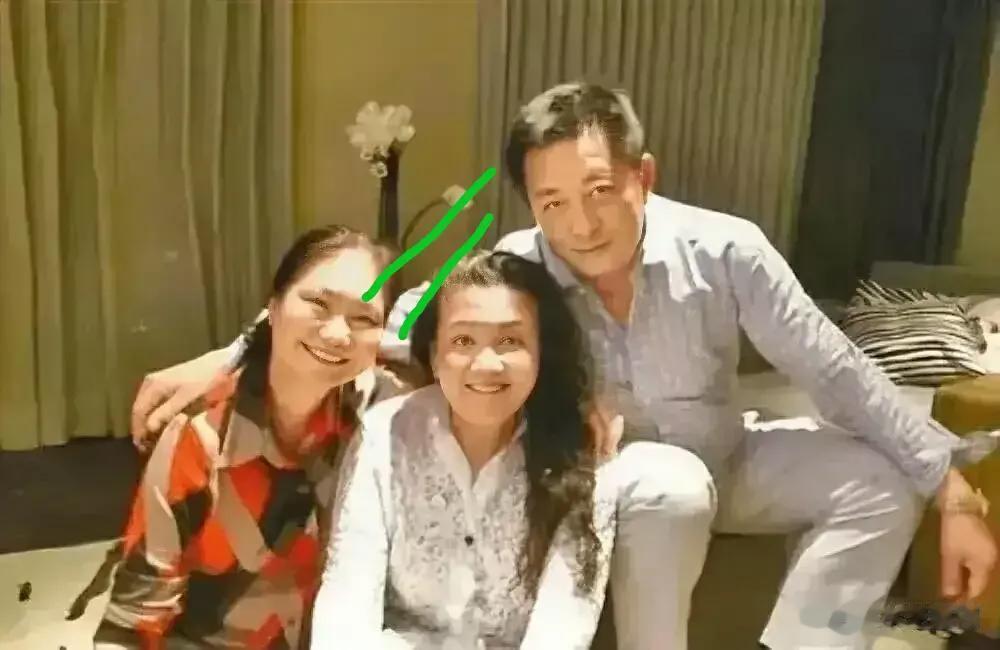 注意看这一张图片，汪爸的手就是搭在张兰肩上，大S母亲肩上的手是网友p的，两只手指