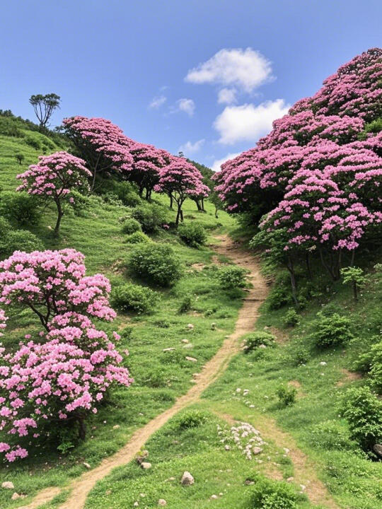 接下来的鸡笼顶长这样！满山杜鹃花盛开🌺