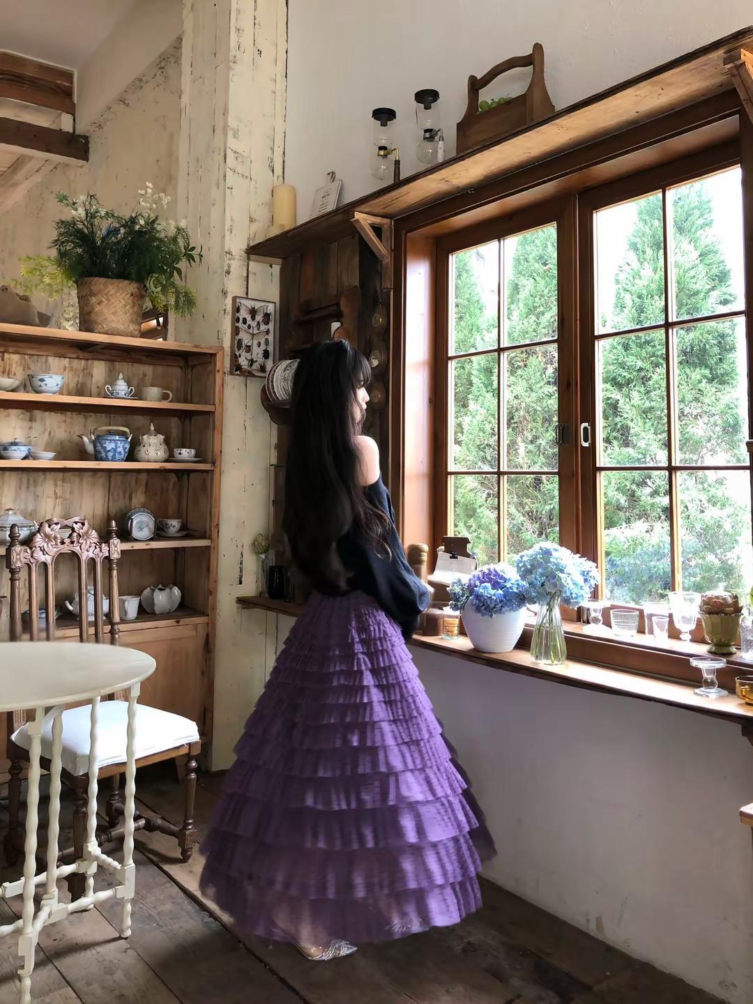 天怎放你在哪一边早春穿搭 紫色 波点控 温柔风穿搭