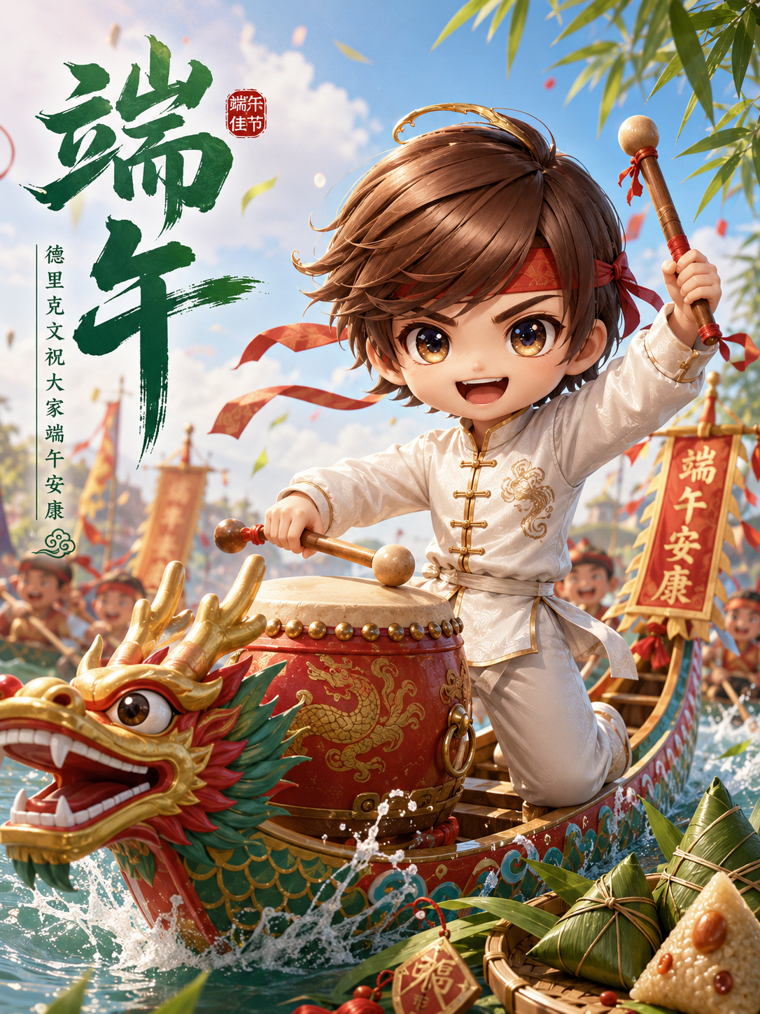 祝大家端午端午安康，愿你与家人共度佳节❤️德里克文AI创造营端午端午安康