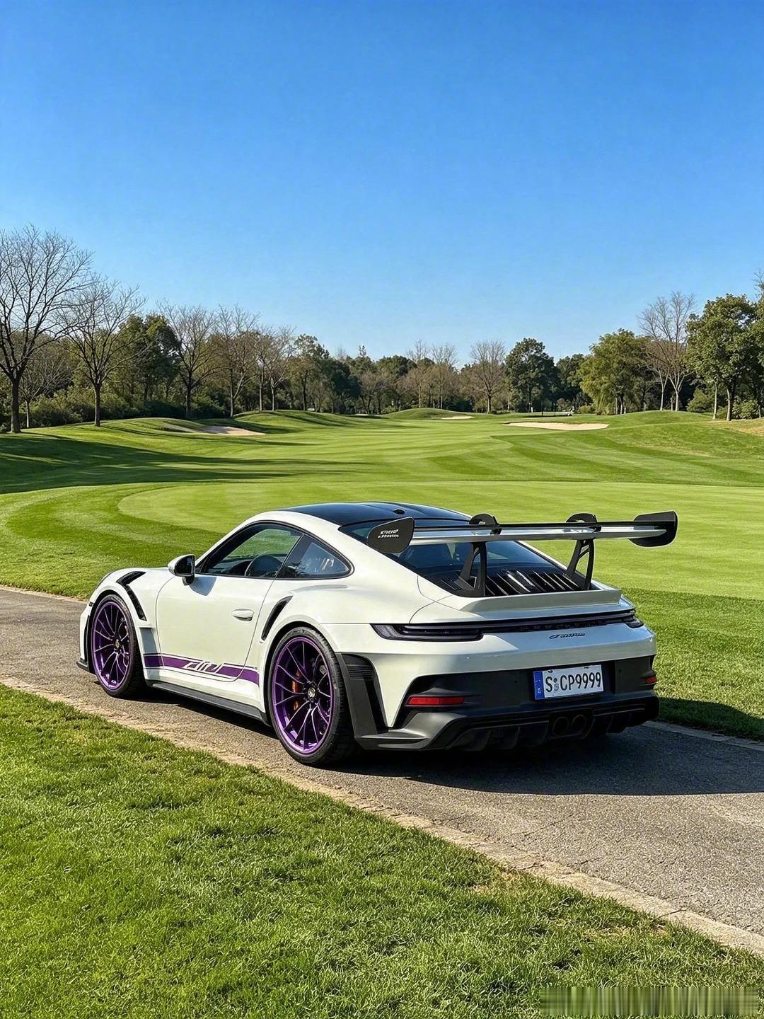 保时捷 992.GT3 RS，和蓝天白云绿草绝配[不愧是你] ​​​