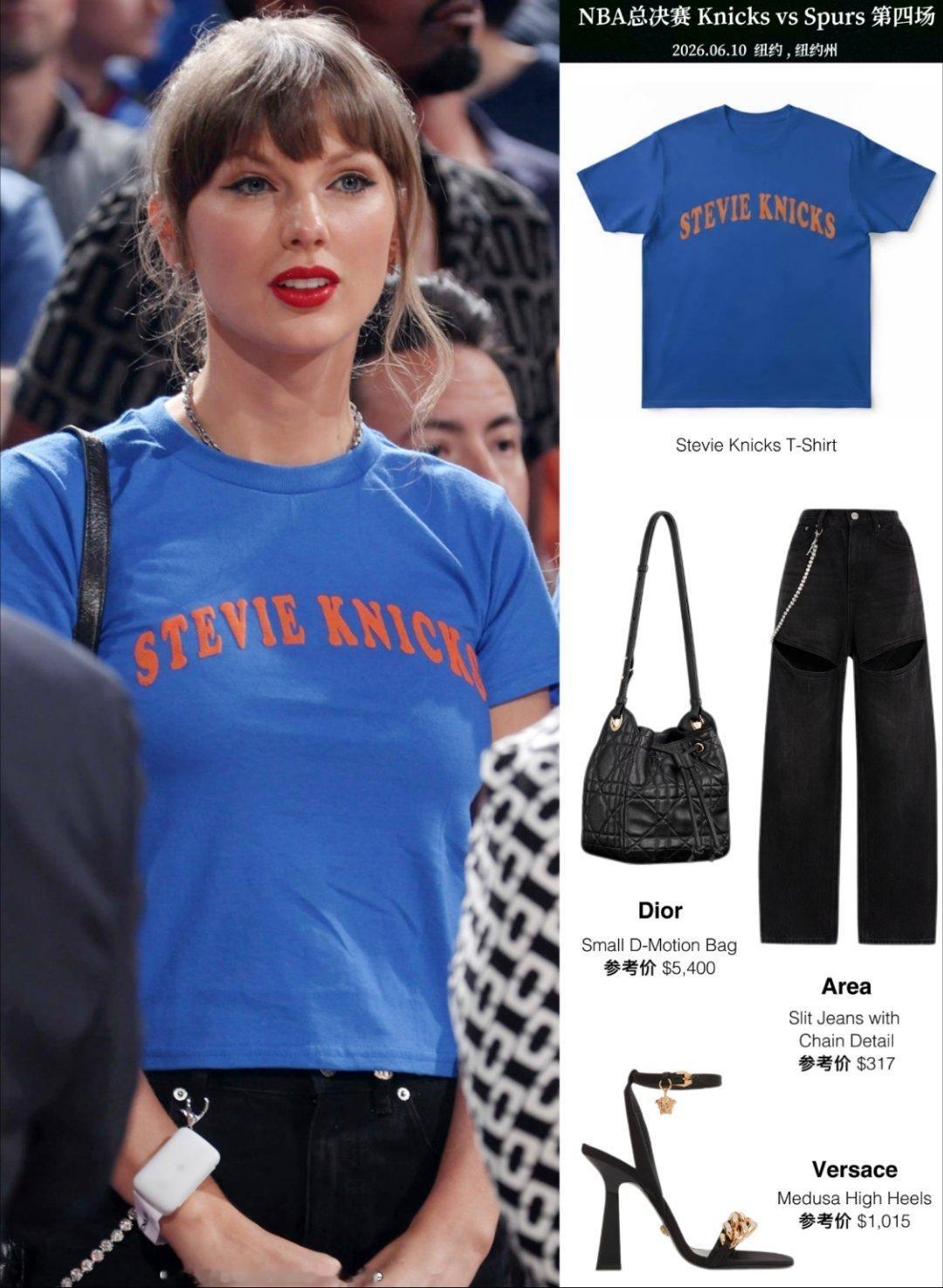 Taylor Swift 现身麦迪逊广场花园，观看尼克斯队与马刺队之间的 NBA