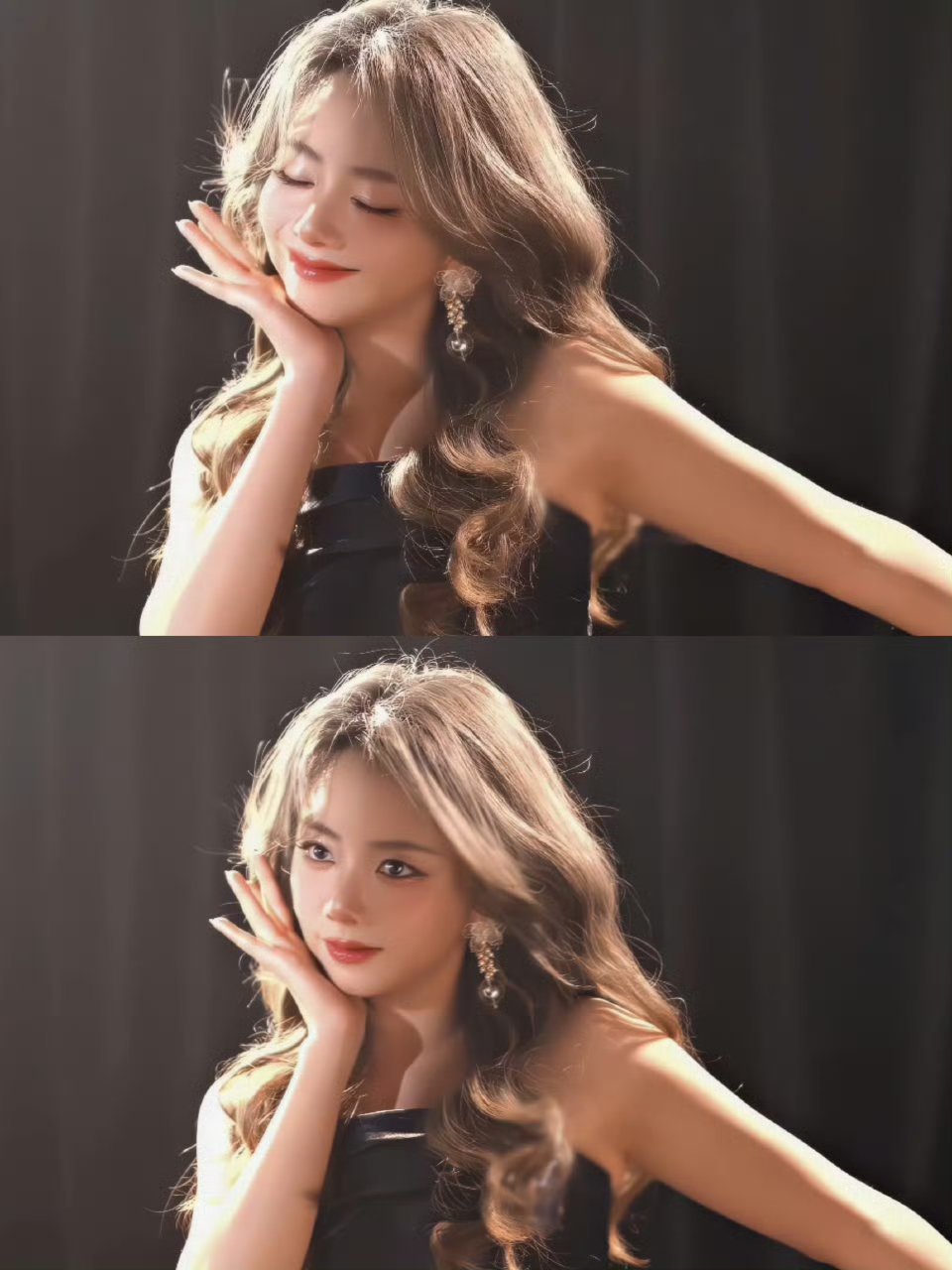 谭松韵大波浪造型封神吧，洋娃娃造型好可爱，好期待12.27北京见面会