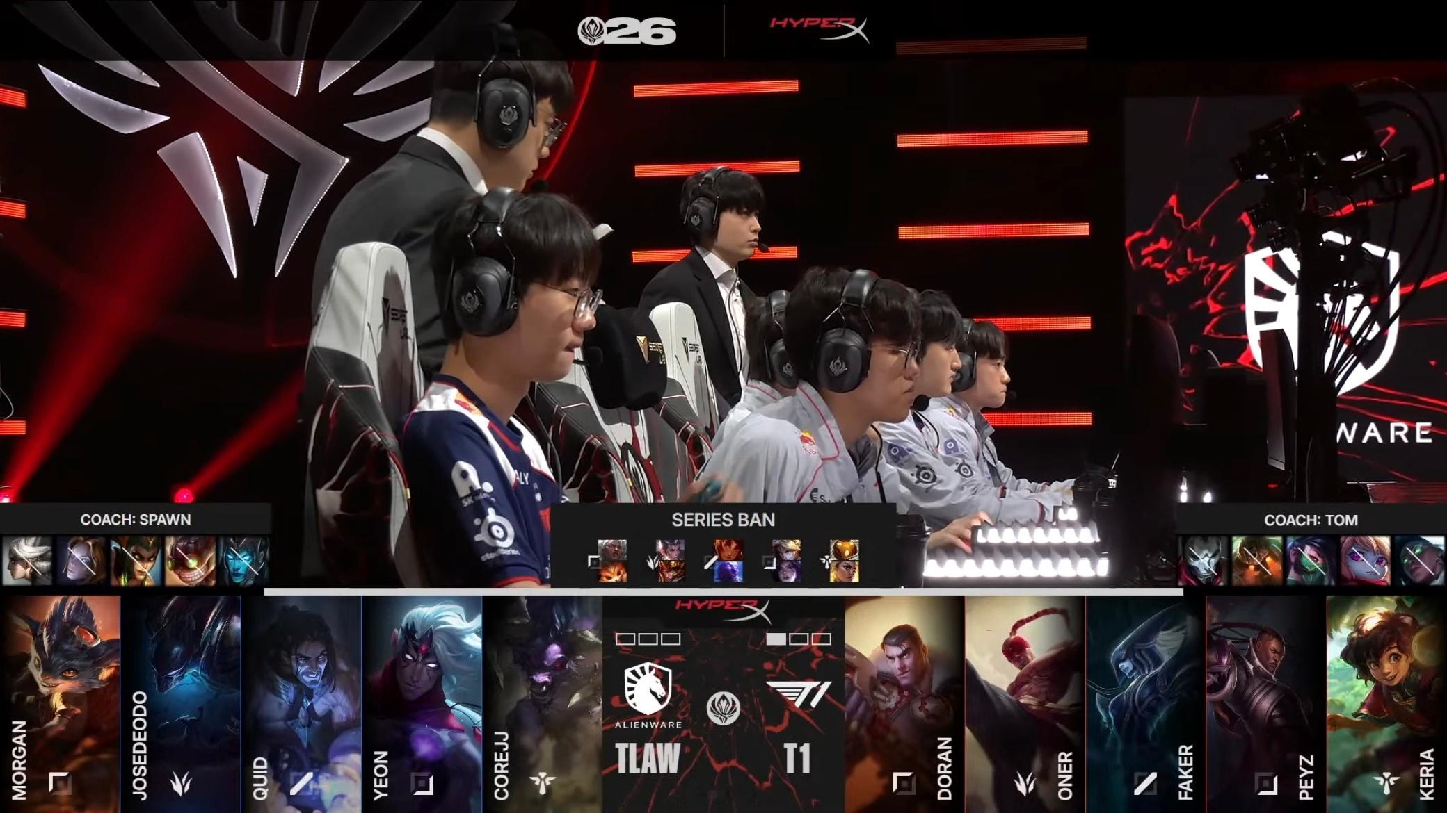 【2026MSI 】 GAME 02 vs TLAW第二局BP如下T1T1LOL
