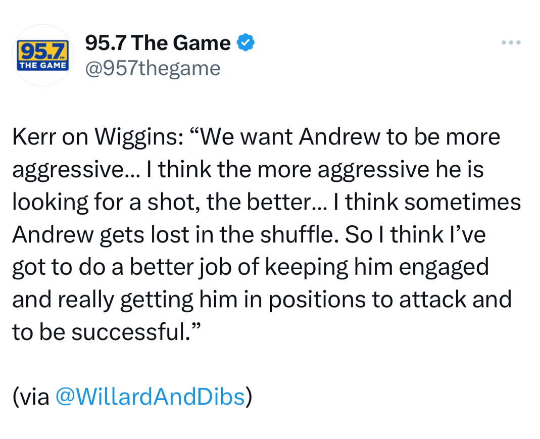 科尔谈维金斯近况：“我们希望他更有侵略性。我认为他越是有侵略性地寻找投篮机会，就