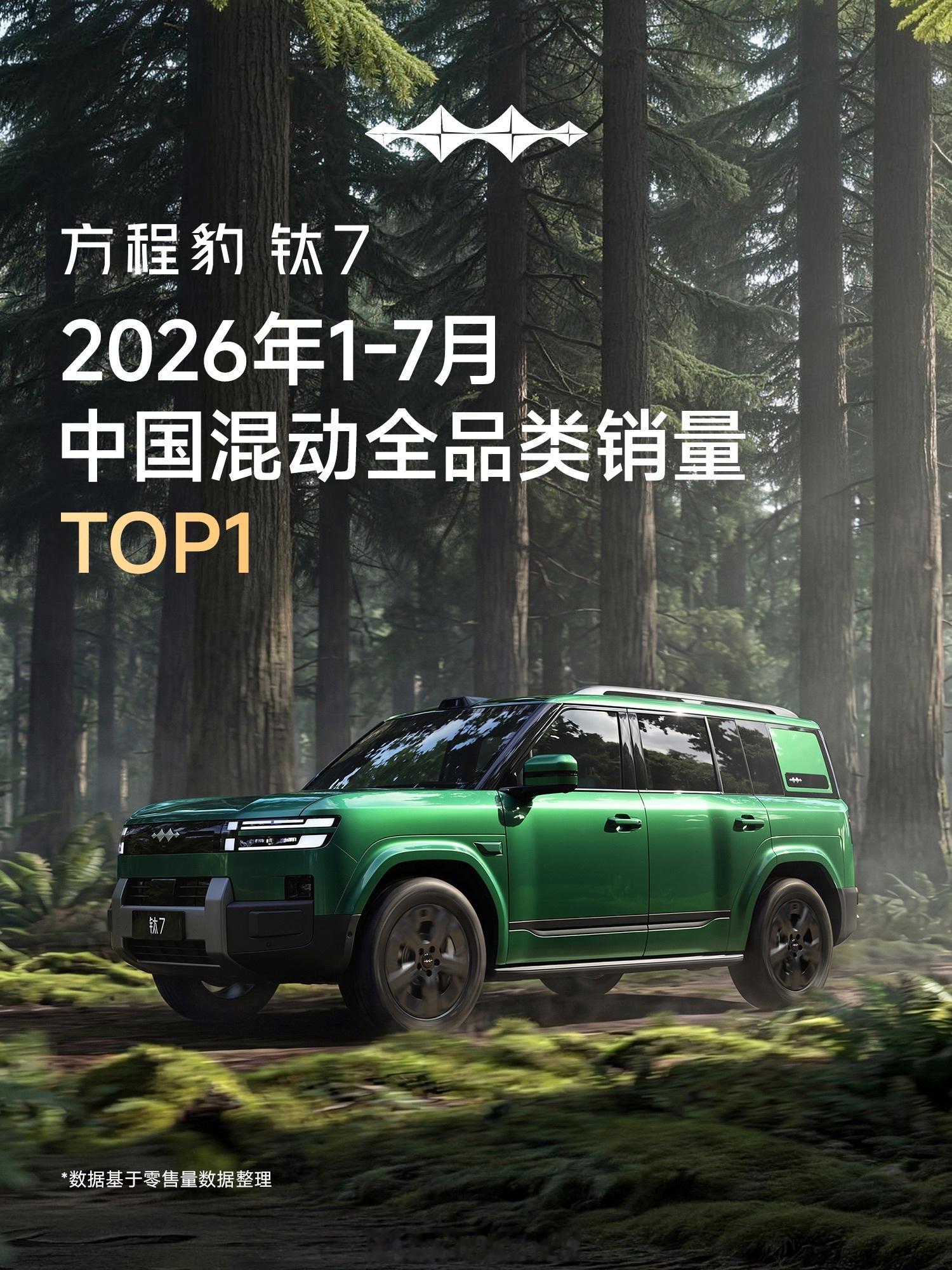 钛7的含金量不断飙升已经是1-7月中国混动全品类销量TOP 1从一开始因为命名不