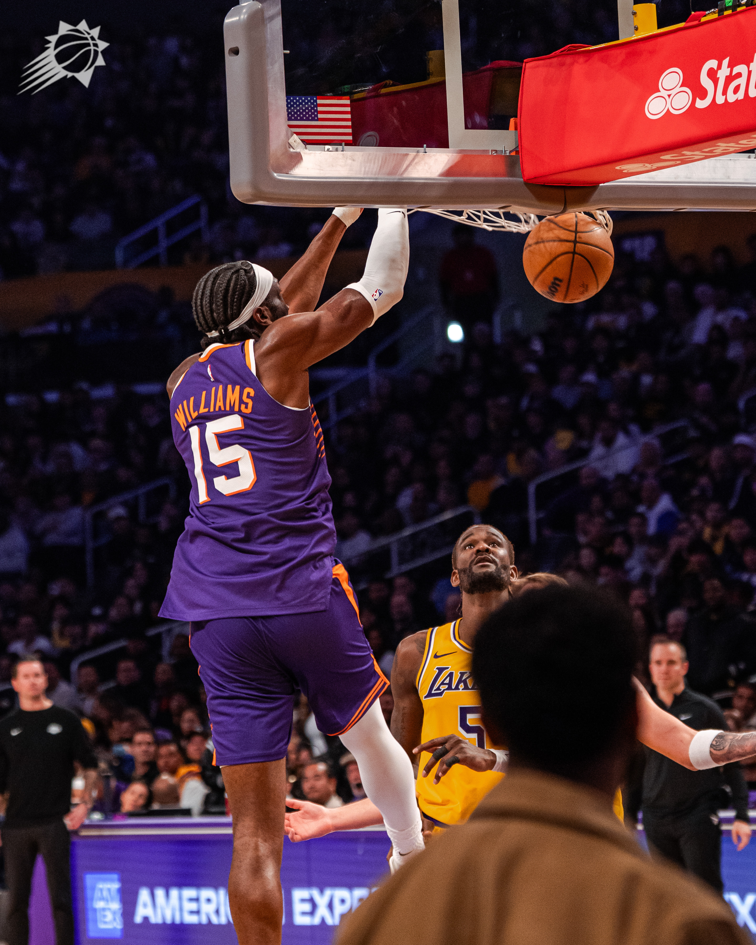 马威上半场多次虐框筐！彻底将替补席点燃🔥！菲尼克斯太阳旭日东升太阳vs湖人