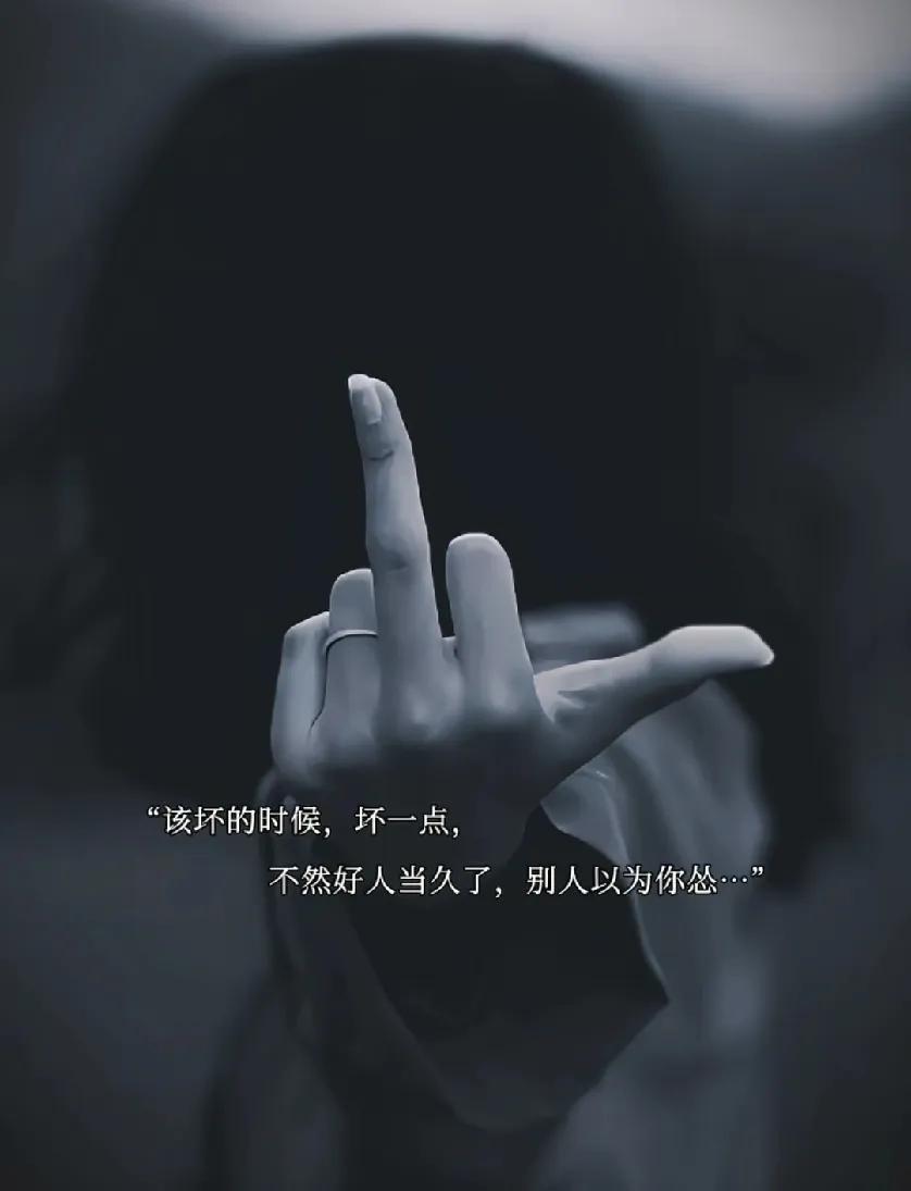 该坏的时候，坏一点
     
不然好人做久了，别人以为你很怂