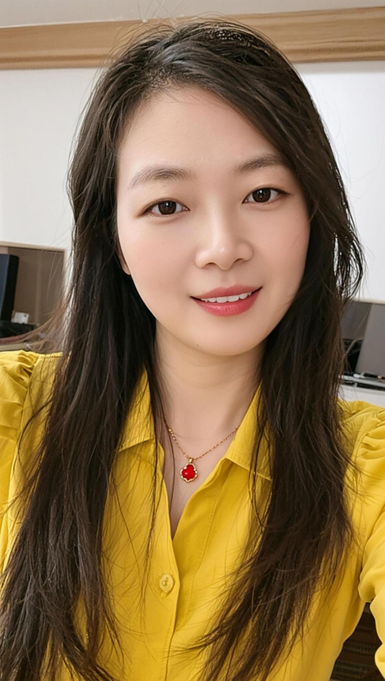 AI亮黄生活照 优雅气质肤白貌美少女写真上热门